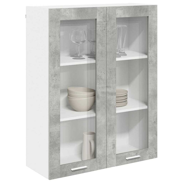 Armadio pensile con porta Riga Grigio cemento 80 x 31 x 100 cm 884397