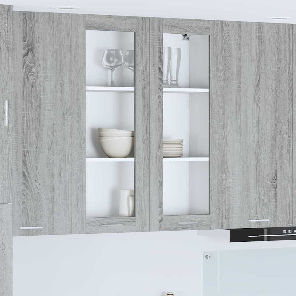 Armadio pensile con porta Riga Grigio Sonoma 80 x 31 x 100 cm 884399