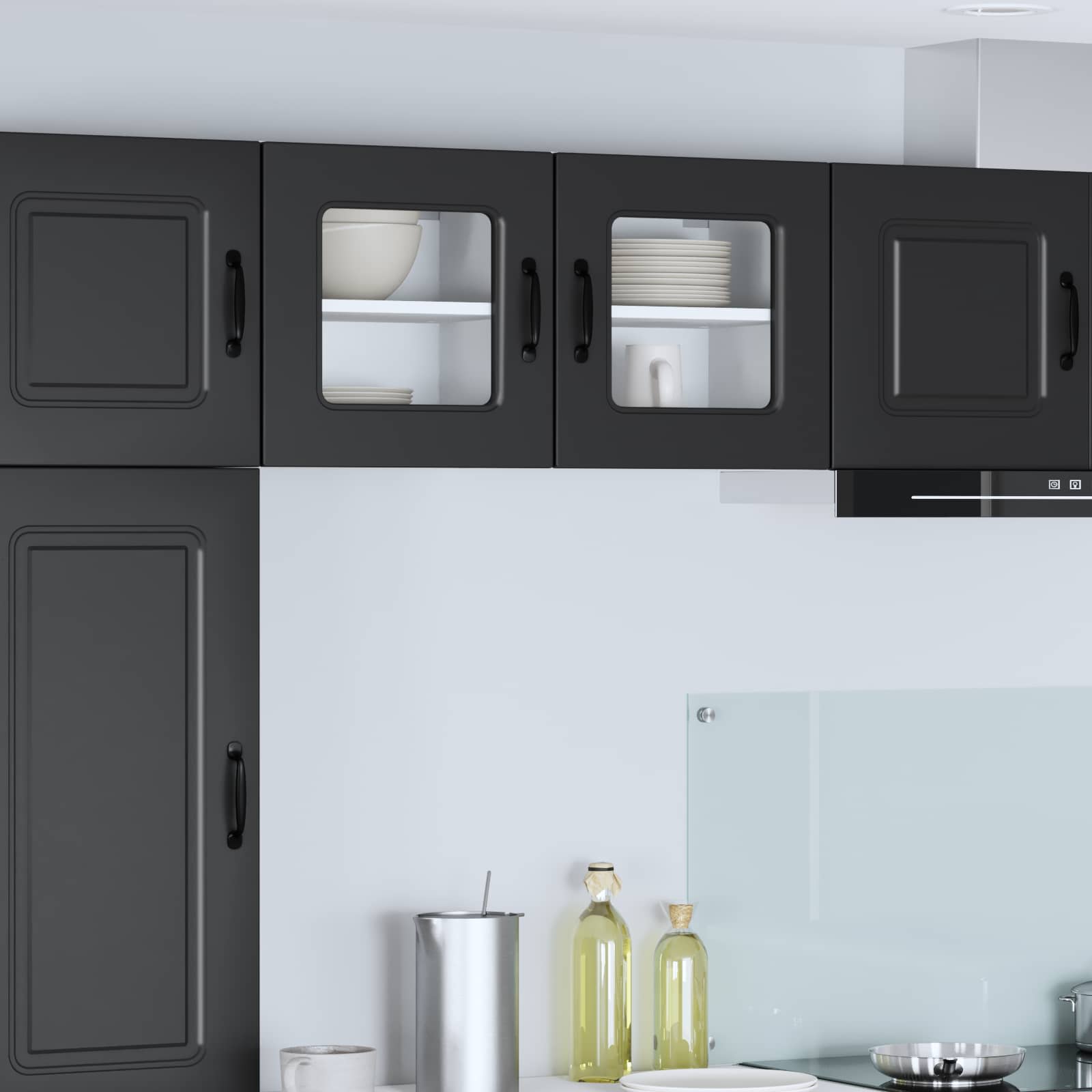 Mobile da cucina 2 pz-Set di 2 Armadio da cucina Nero 40 x 31 x 40 cm Legno multistrato 202373