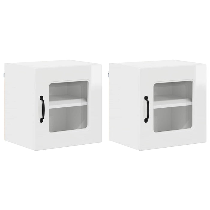 Mobile da cucina 2 pz-Set di 2 Armadio da cucina Bianco Lucido 40 x 31 x 40 cm 676894