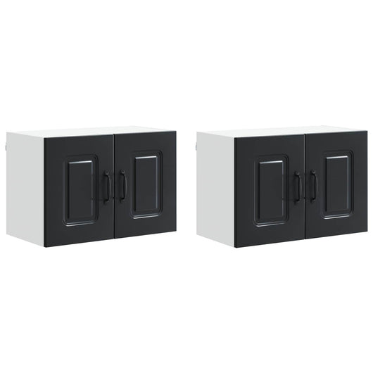 Mobile da cucina 2 pcs Nero 60 x 31 x 40 cm Legno multistrato 884557
