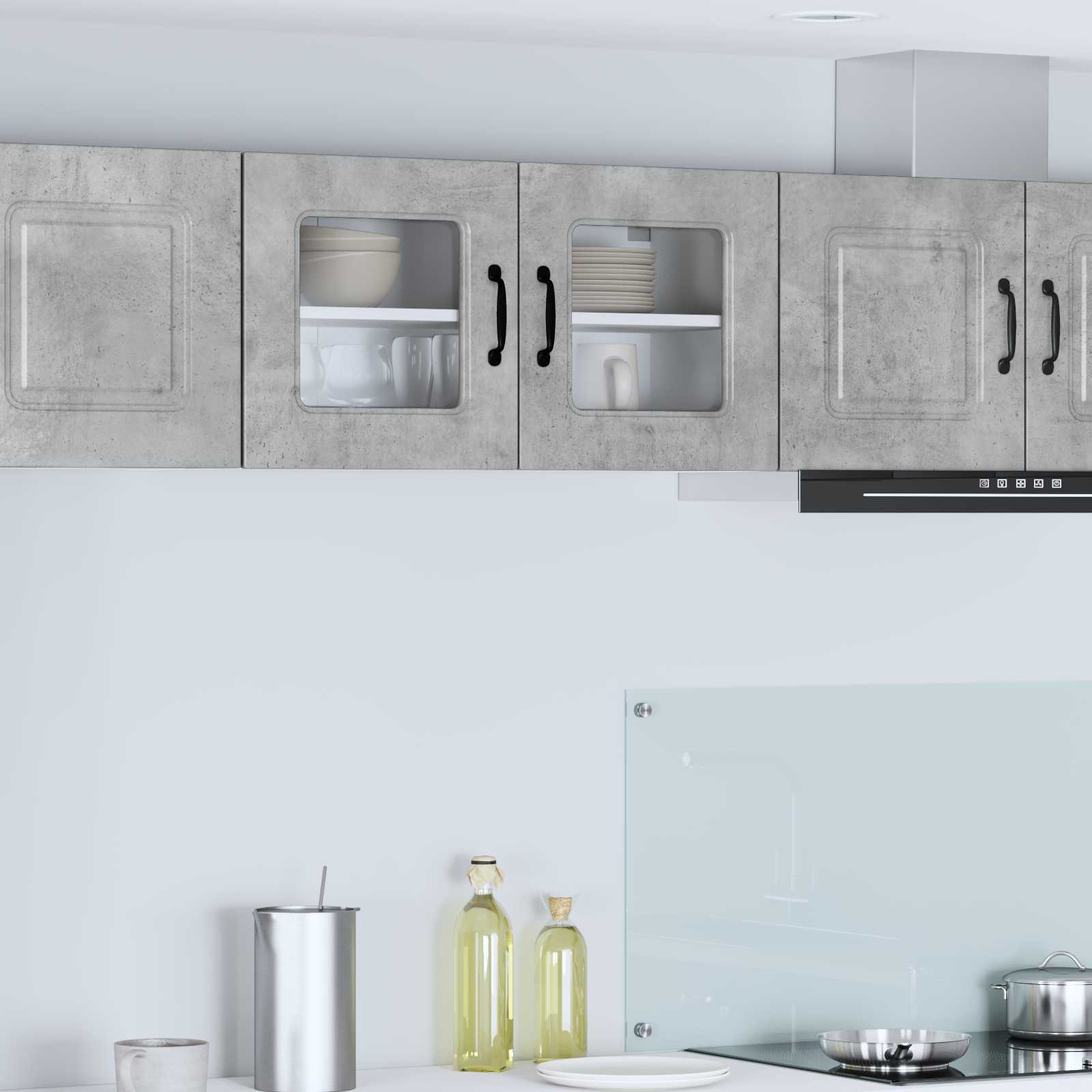 Mobile da cucina con lo scaffale Grigio cemento 80 x 31 x 40 cm 884597