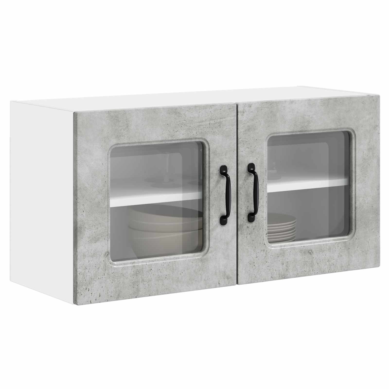 Mobile da cucina con lo scaffale Grigio cemento 80 x 31 x 40 cm 884597