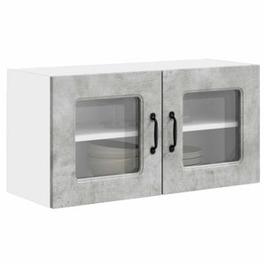Mobile da cucina con lo scaffale Grigio cemento 80 x 31 x 40 cm 884597