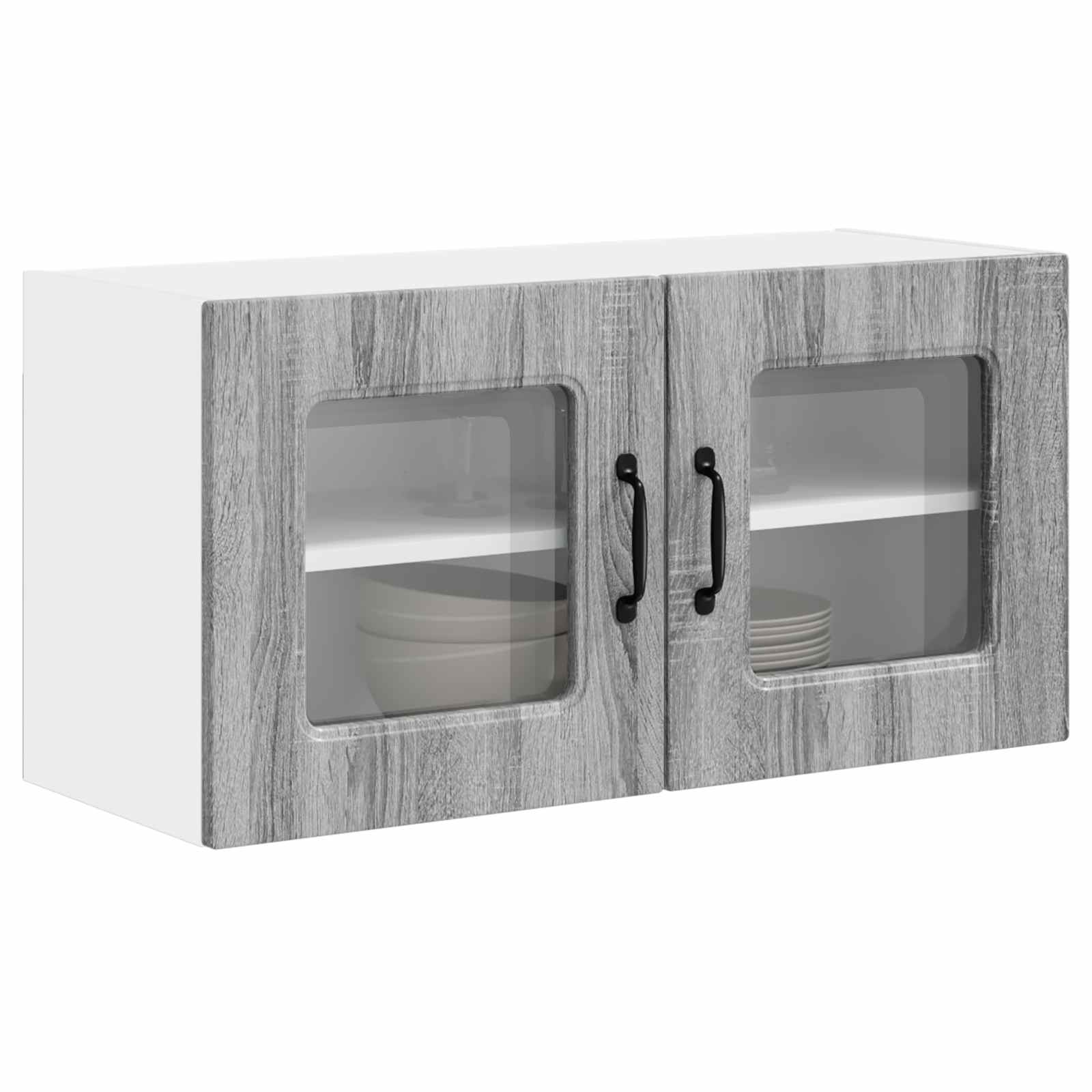 Mobile da cucina con lo scaffale-Armadio da cucina Grigio Sonoma 80 x 31 x 40 cm 378669