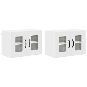 Pensile cucina 2 pcs Bianco 60 x 31 x 40 cm Legno multistrato 884615