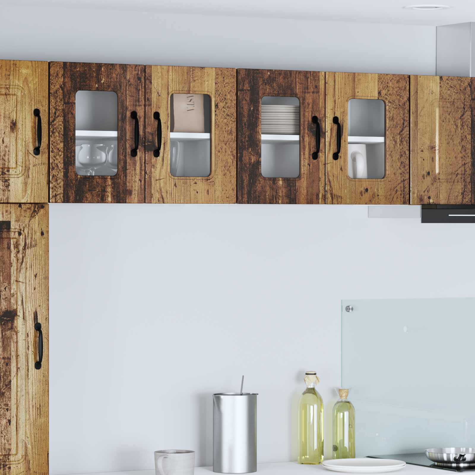 Mobile da cucina 2 pz-Set di 2 Armadio da cucina Legno vecchio 60 x 31 x 40 cm 253339