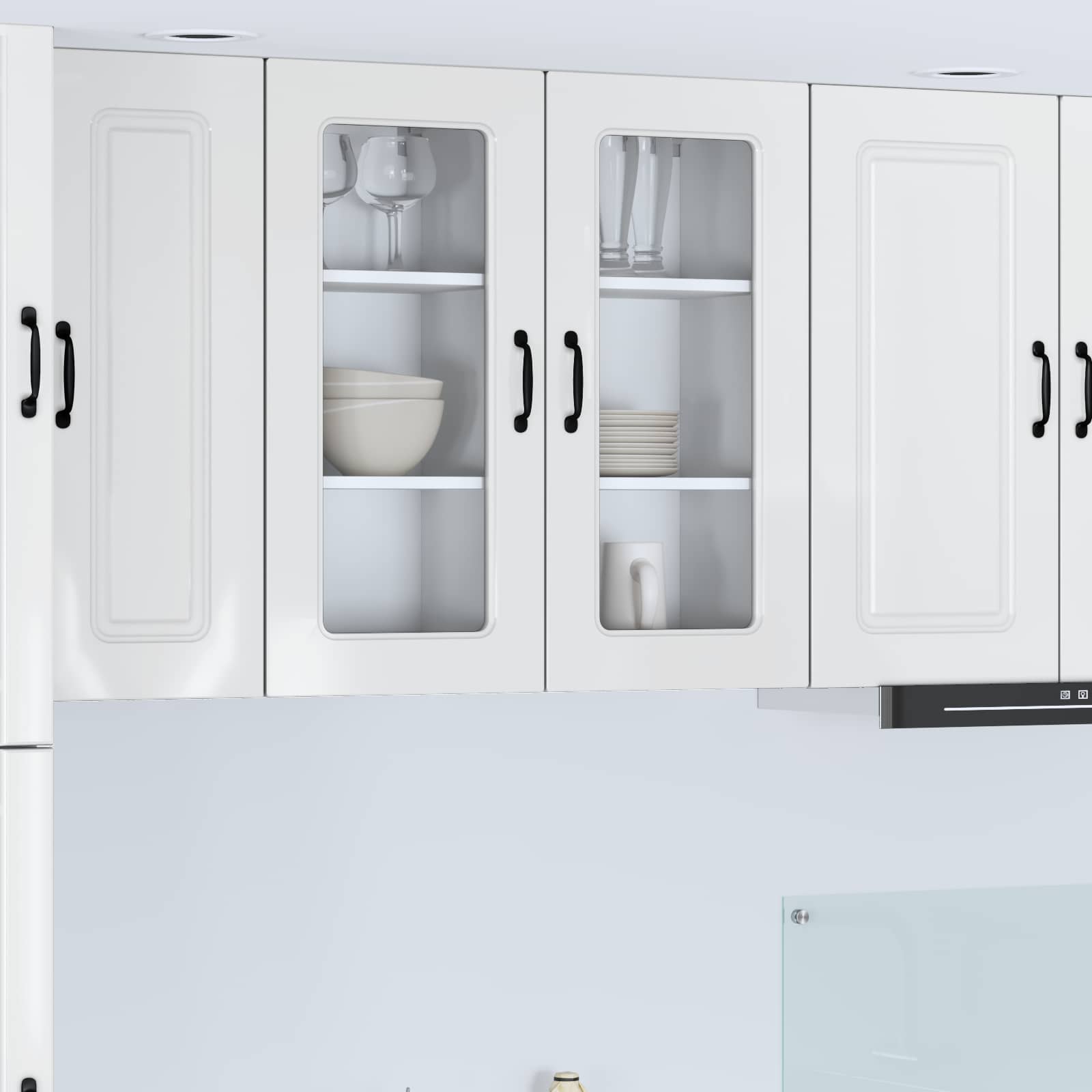 Mobile da cucina 2 pz-Set di 2 Armadio da cucina Bianco Lucido 40 x 31 x 80 cm 383172