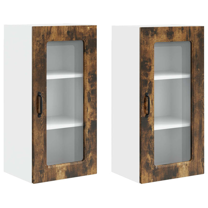 Mobile da cucina 2 pz-Set di 2 Armadio da cucina Rovere fum¨¦ 40 x 31 x 80 cm 399627