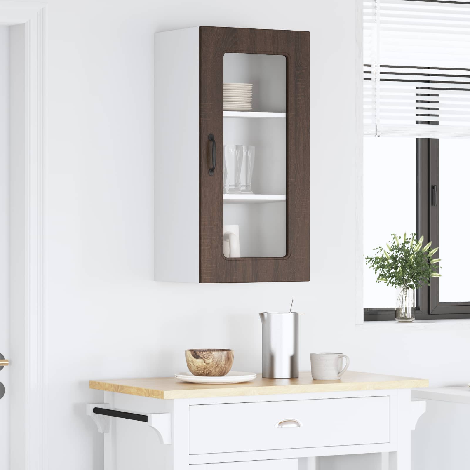 Mobile da cucina con lo scaffale Rovere Marrone 40 x 31 x 80 cm 884648