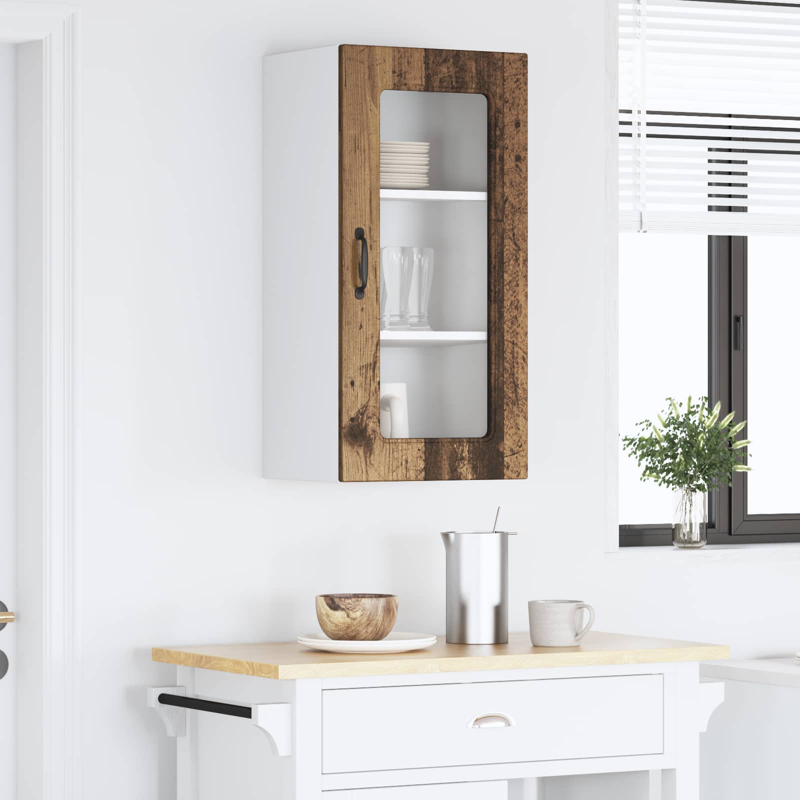 Mobile da cucina con lo scaffale Legno vecchio 40 x 31 x 80 cm 884650