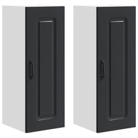 Mobile da cucina 2 pz-Set di 2 Armadio da cucina Nero 30 x 31 x 80 cm Legno multistrato 689248