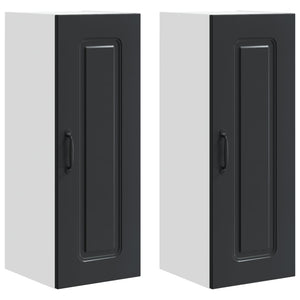 Mobile da cucina 2 pz-Set di 2 Armadio da cucina Nero 30 x 31 x 80 cm Legno multistrato 689248