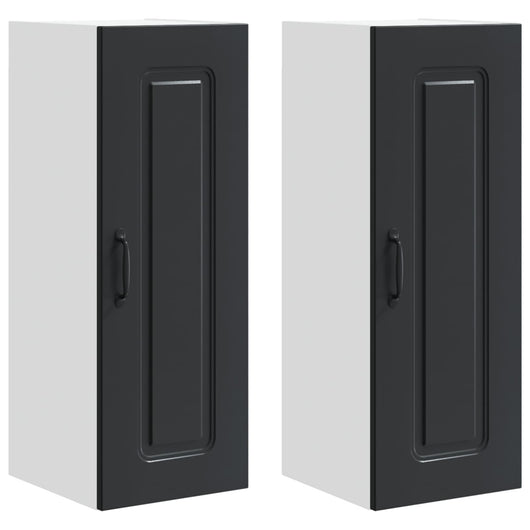 Mobile da cucina 2 pz-Set di 2 Armadio da cucina Nero 30 x 31 x 80 cm Legno multistrato 689248