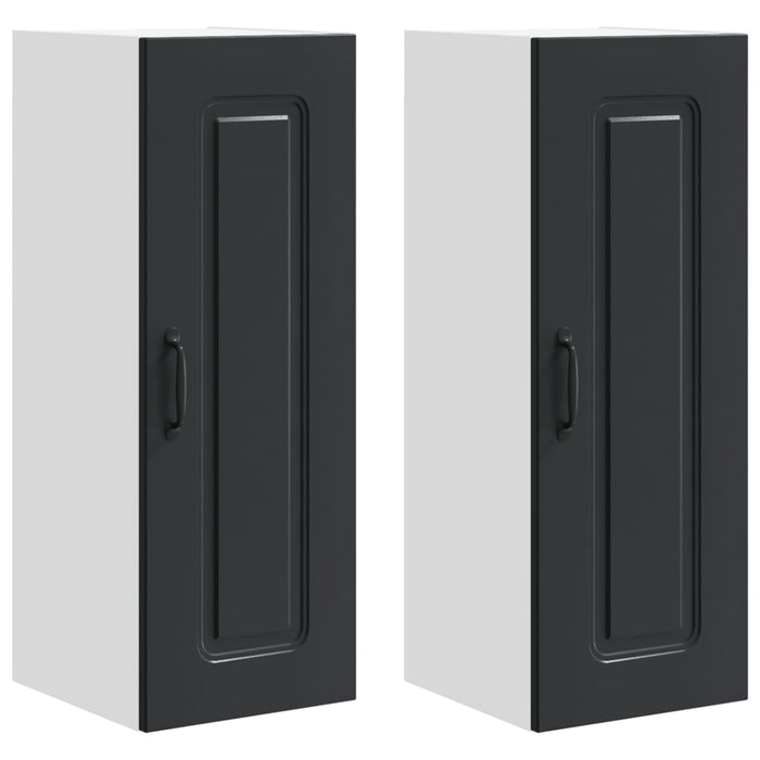 Mobile da cucina 2 pz-Set di 2 Armadio da cucina Nero 30 x 31 x 80 cm Legno multistrato 689248