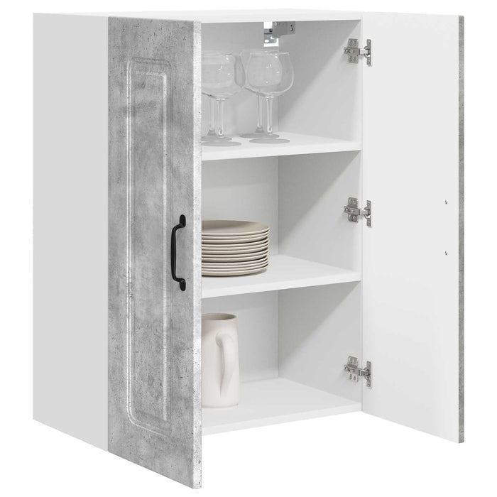 Mobile da cucina con lo scaffale Grigio cemento 60 x 31 x 80 cm 884697