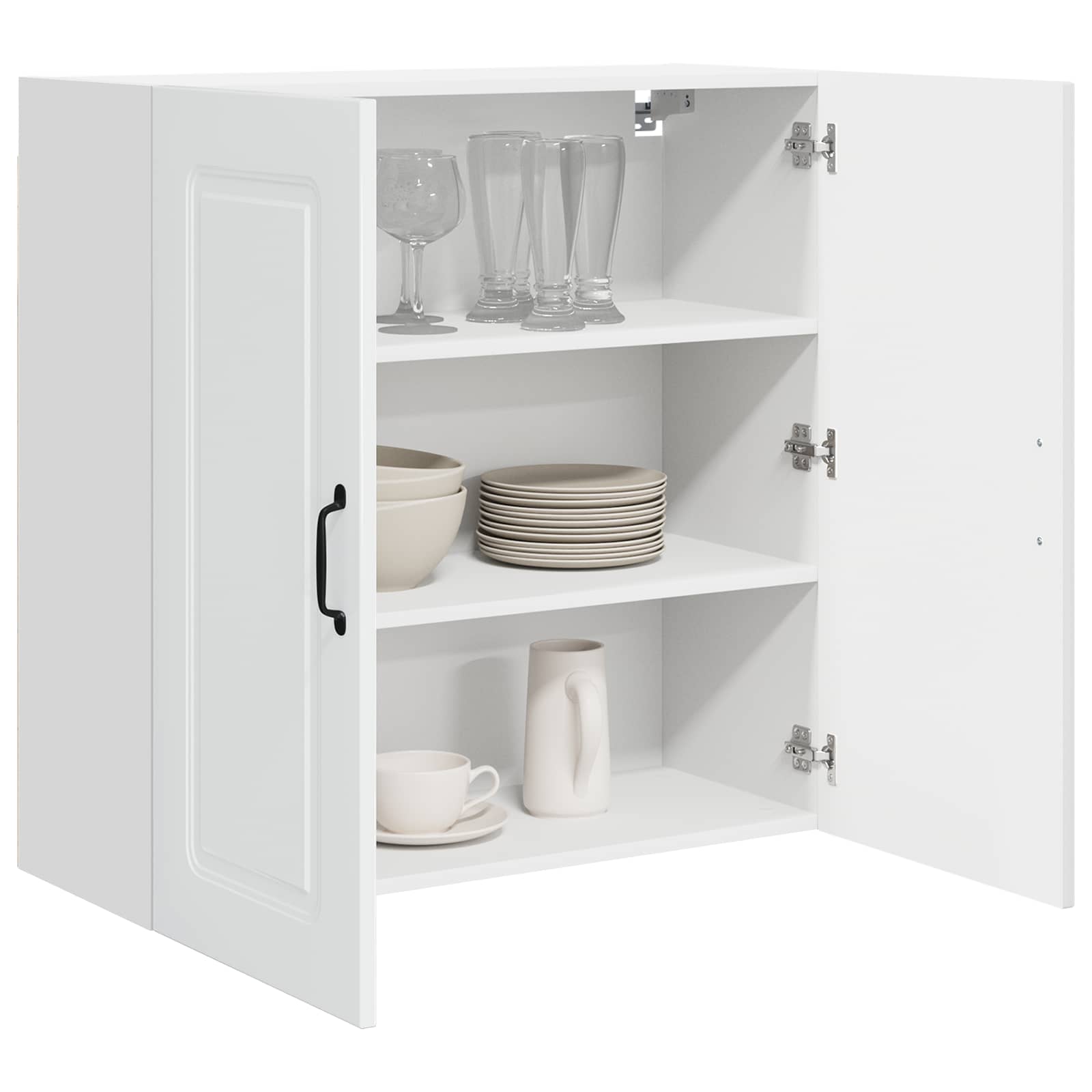 Mobile da cucina con lo scaffale-Armadio da cucina Bianco Lucido 80 x 31 x 80 cm 744756