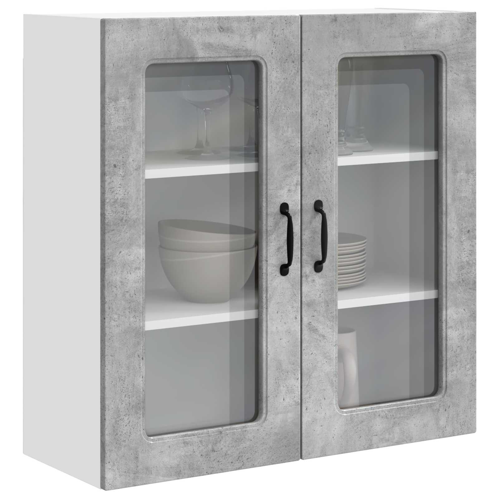 Mobile da cucina con lo scaffale-Armadio da cucina Grigio cemento 80 x 31 x 80 cm 460002