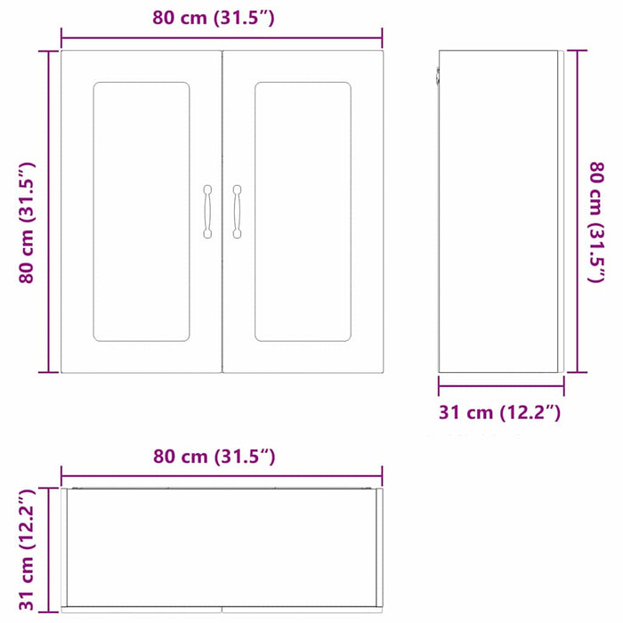 Mobile da cucina con lo scaffale-Armadio da cucina Rovere Marrone 80 x 31 x 80 cm 946081