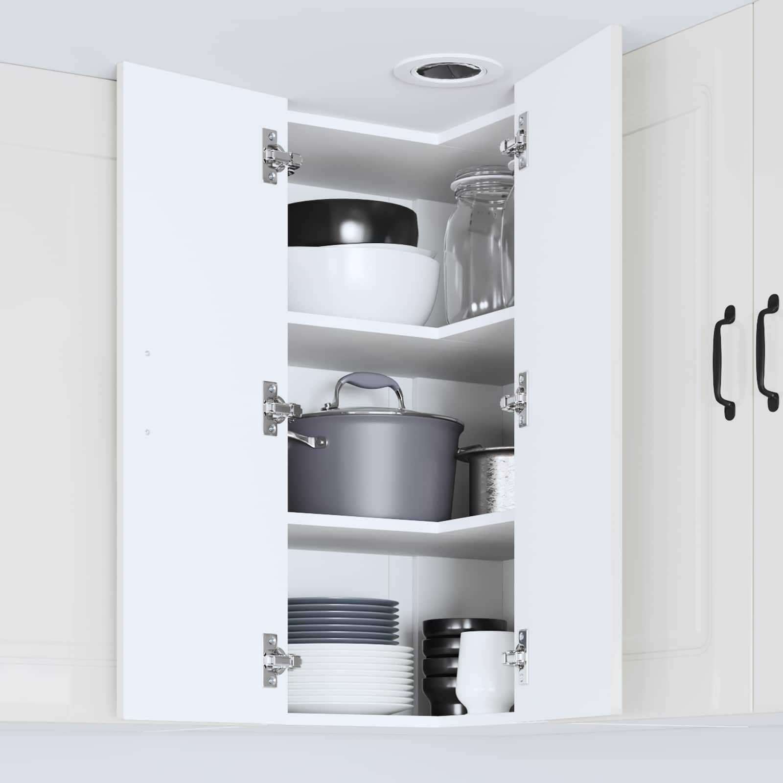 Mobile da cucina con lo scaffale-Armadio da cucina Bianco Lucido 57 x 57 x 80 cm 156313