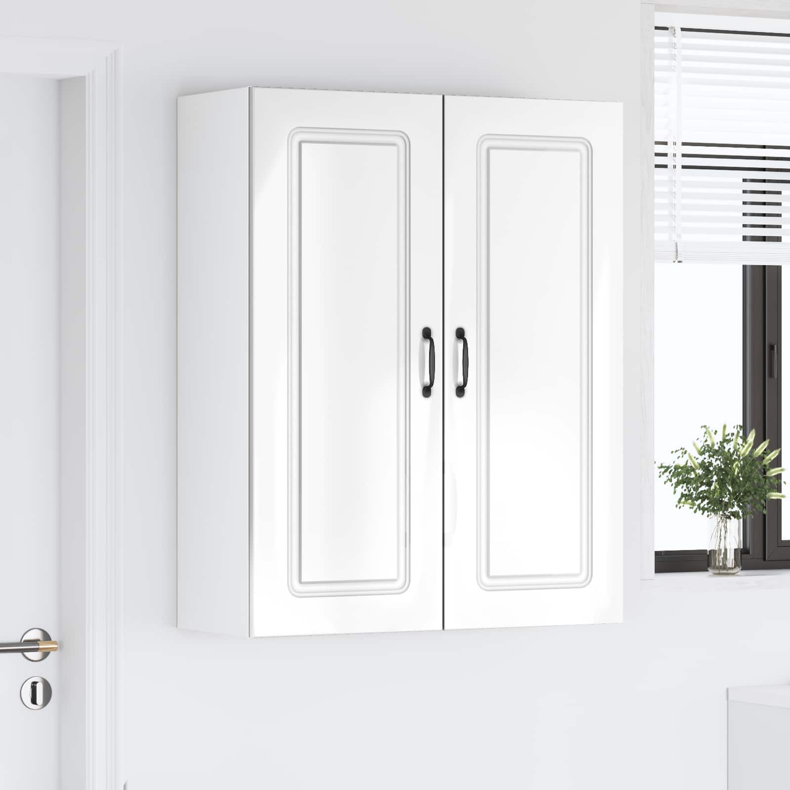 Mobile da cucina con lo scaffale Bianco Lucido 80 x 31 x 100 cm 884798