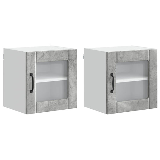 Mobile da cucina 2 pz-Set di 2 Armadio da cucina Grigio cemento 40 x 31 x 40 cm 362743