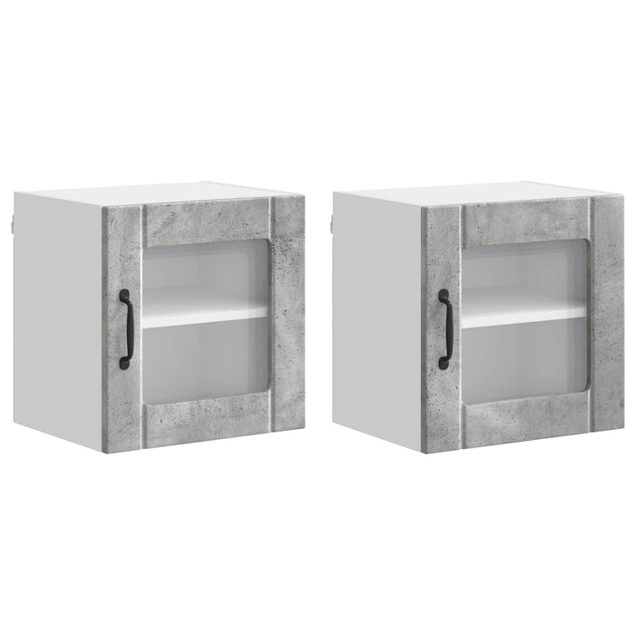 Mobile da cucina 2 pz-Set di 2 Armadio da cucina Grigio cemento 40 x 31 x 40 cm 362743