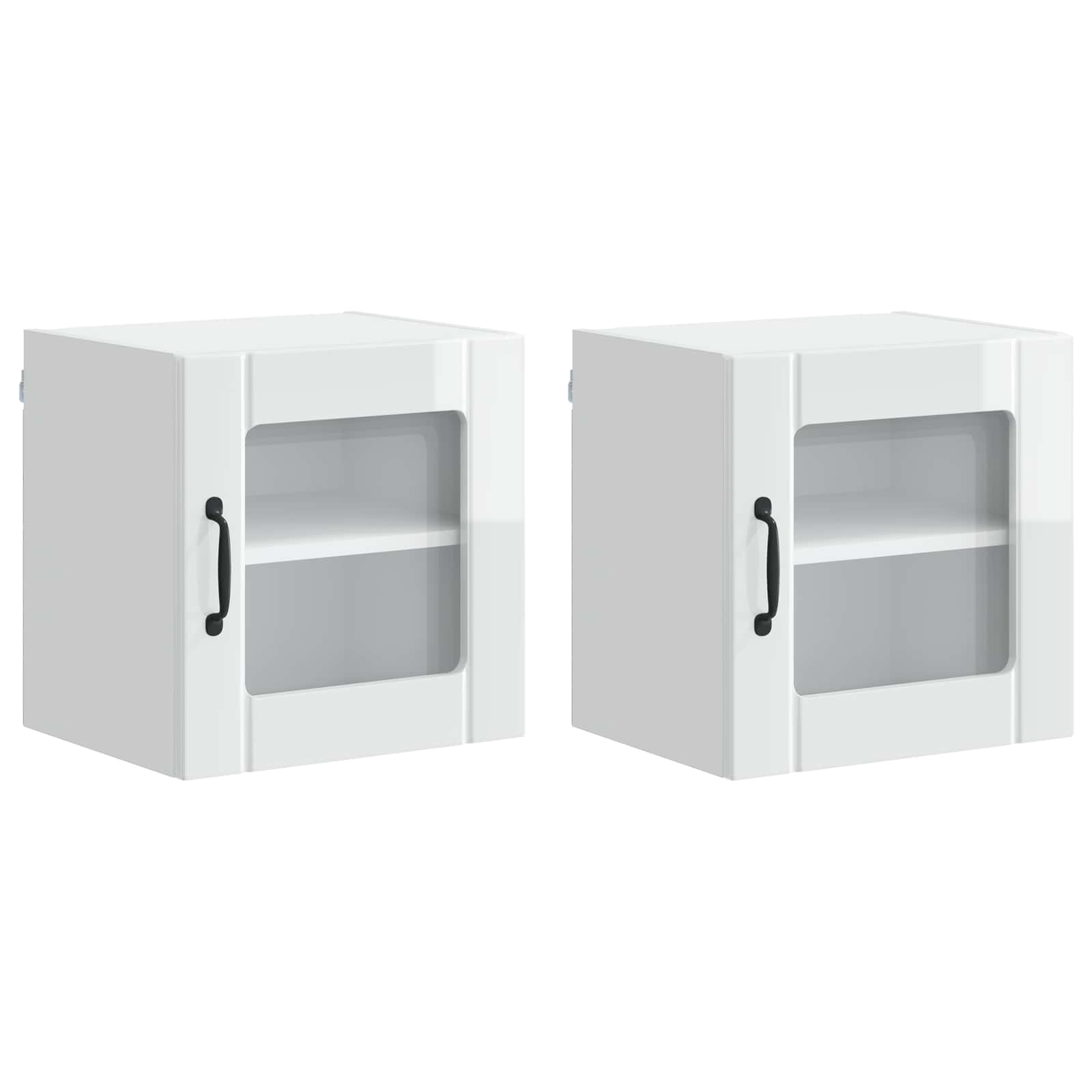 Mobile da cucina 2 pz-Set di 2 Armadio da cucina Bianco Lucido 40 x 31 x 40 cm 448479