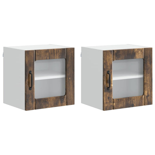 Mobile da cucina 2 pz-Set di 2 Armadio da cucina Rovere fum¨¦ 40 x 31 x 40 cm 428934