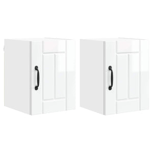 Mobile da cucina 2 pz-Set di 2 Armadio da cucina Bianco Lucido 30 x 31 x 40 cm 105697