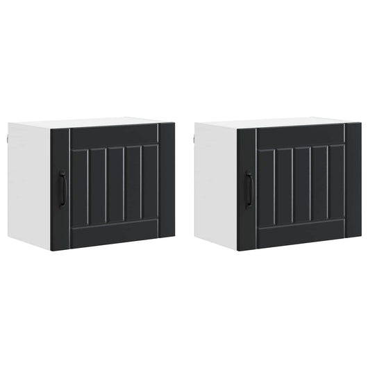 Mobile da cucina 2 pcs Nero 50 x 31 x 40 cm Legno multistrato 884897