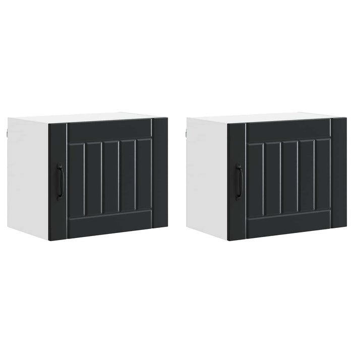 Mobile da cucina 2 pcs Nero 50 x 31 x 40 cm Legno multistrato 884897
