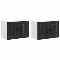 Mobile da cucina 2 pz-Set di 2 Armadio da cucina Nero 60 x 31 x 40 cm Legno multistrato 542519