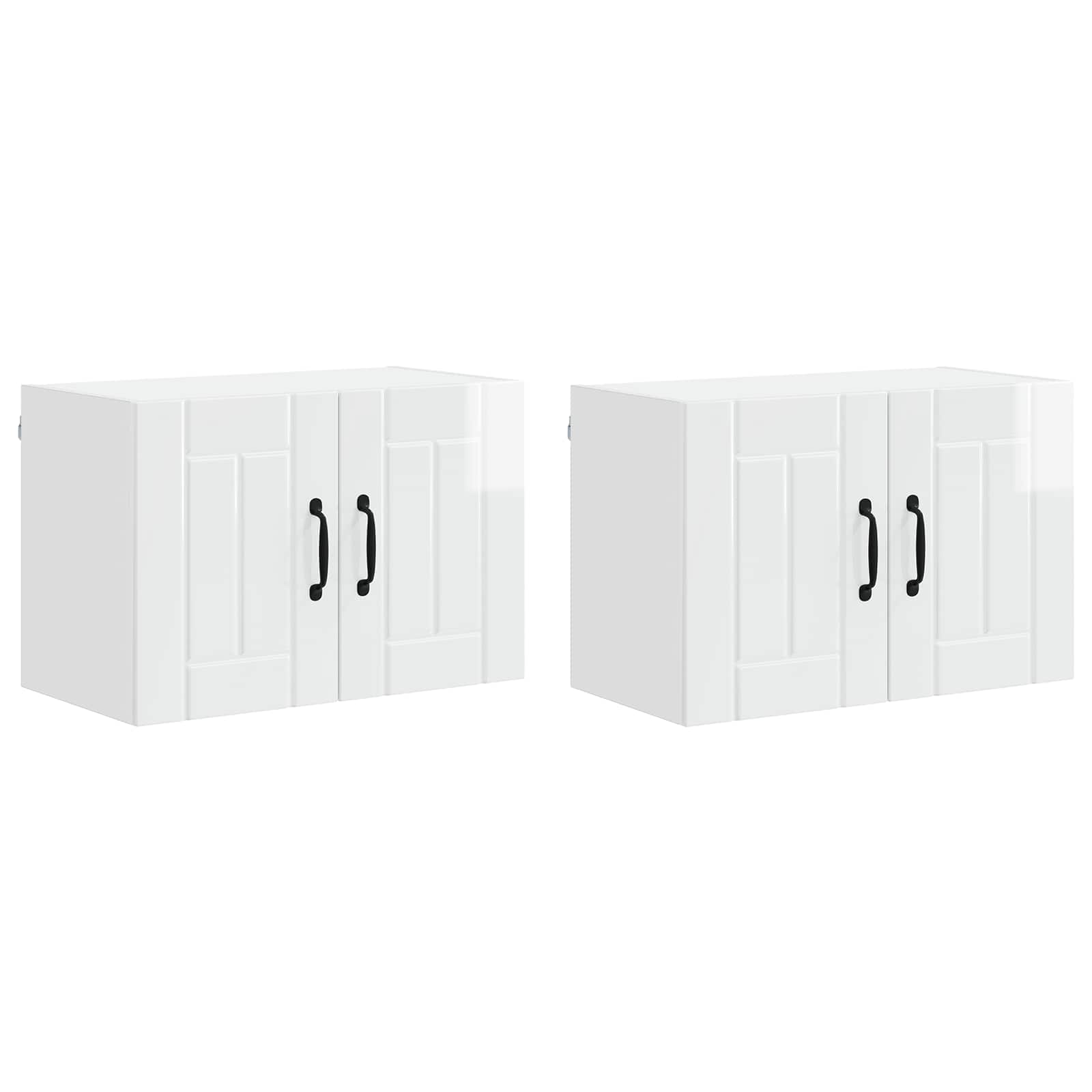 Armadi a pareti per cucina 2 pz-Set di 2 Armadi sospesi per Cucina Bianco Lucido 60 x 31 x 40 cm