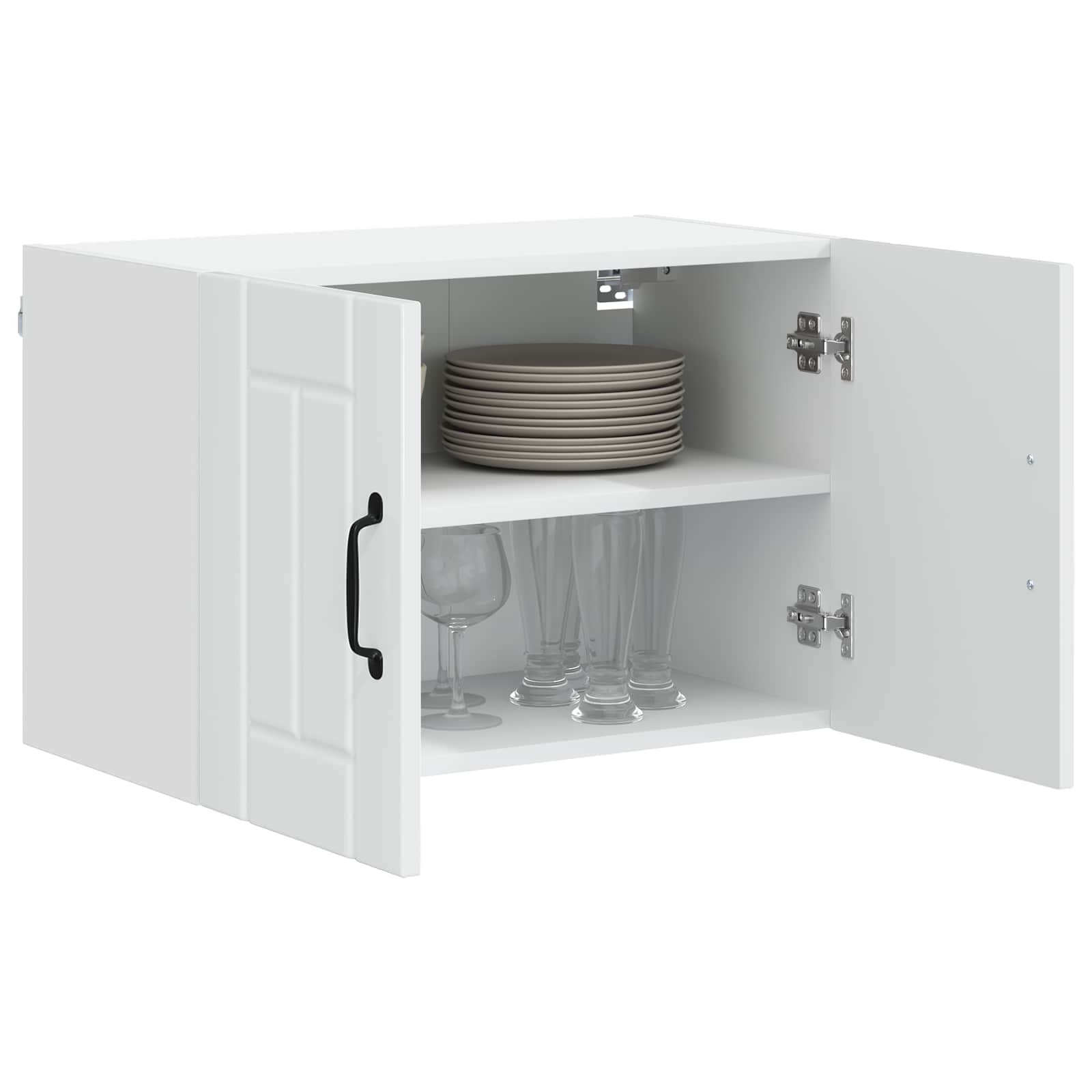 Armadi a pareti per cucina 2 pz-Set di 2 Armadi sospesi per Cucina Bianco Lucido 60 x 31 x 40 cm