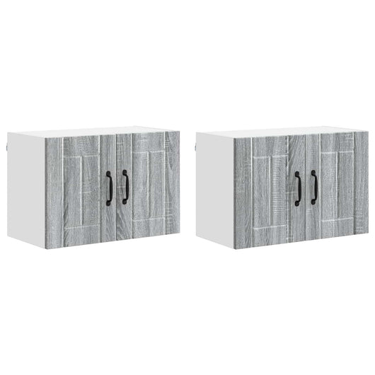 Armadi a pareti per cucina 2 pz-Set di 2 Armadi sospesi per Cucina Grigio Sonoma 60 x 31 x 40 cm