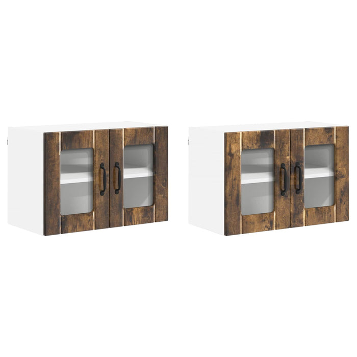 Mobile da cucina 2 pz-Set di 2 Armadio da cucina Rovere fum¨¦ 60 x 31 x 40 cm 351562