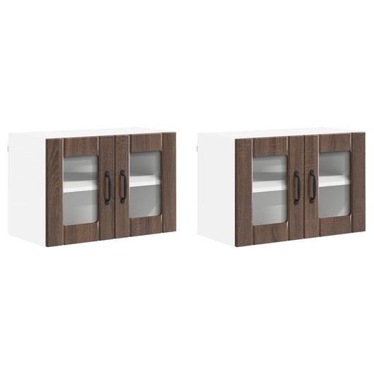 Armadi a pareti per cucina 2 pz-Set di 2 Armadi sospesi per Cucina Rovere Marrone 60 x 31 x 40 cm 837560