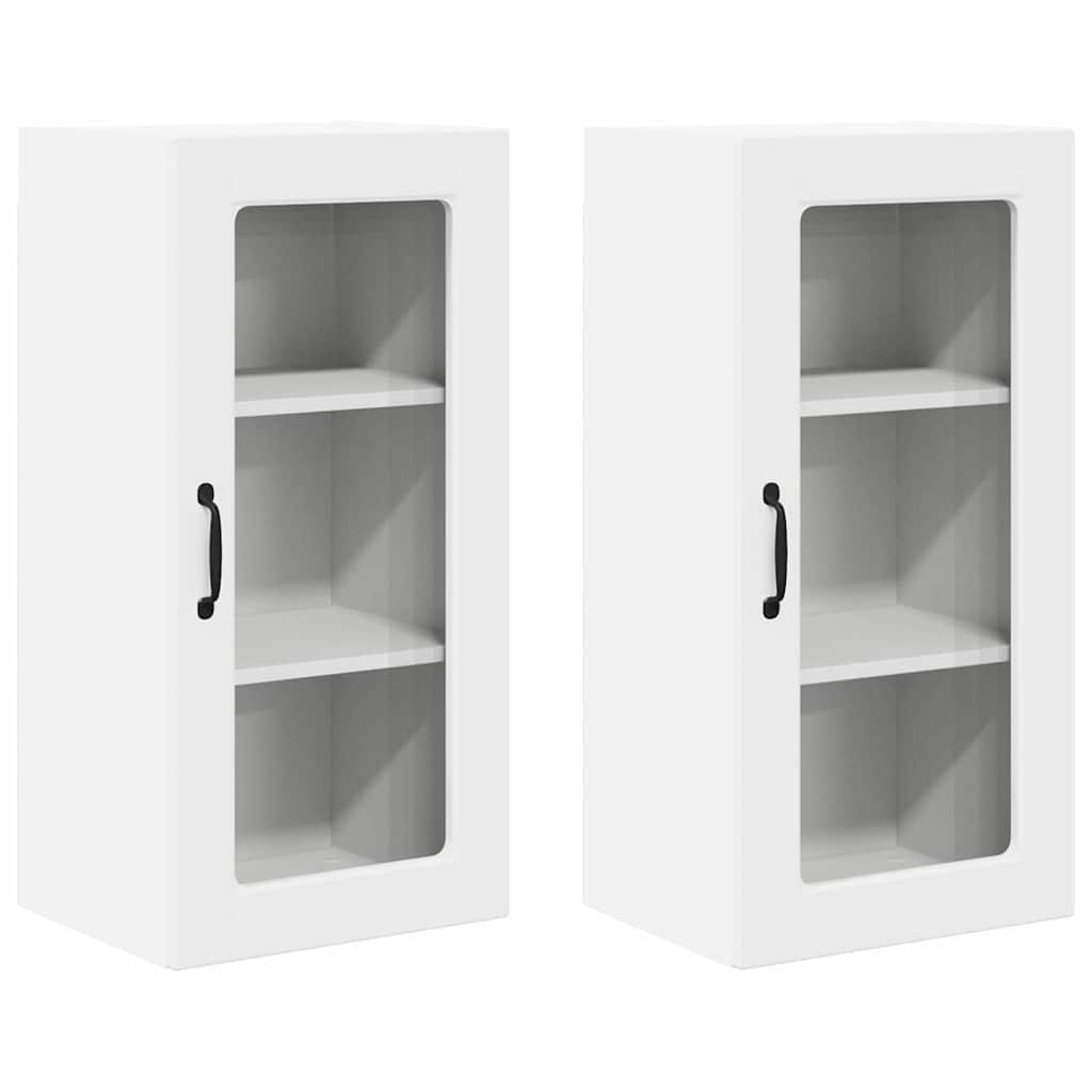 Pensile cucina 2 pcs Bianco 40 x 31 x 80 cm Legno multistrato 884986