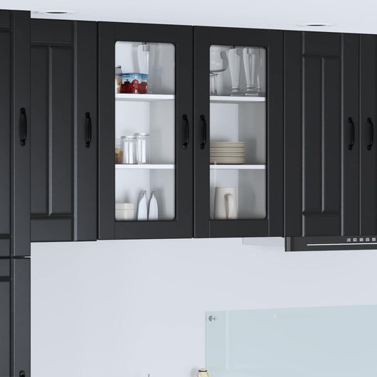 Mobile da cucina 2 pcs Nero 40 x 31 x 80 cm Legno multistrato 884988