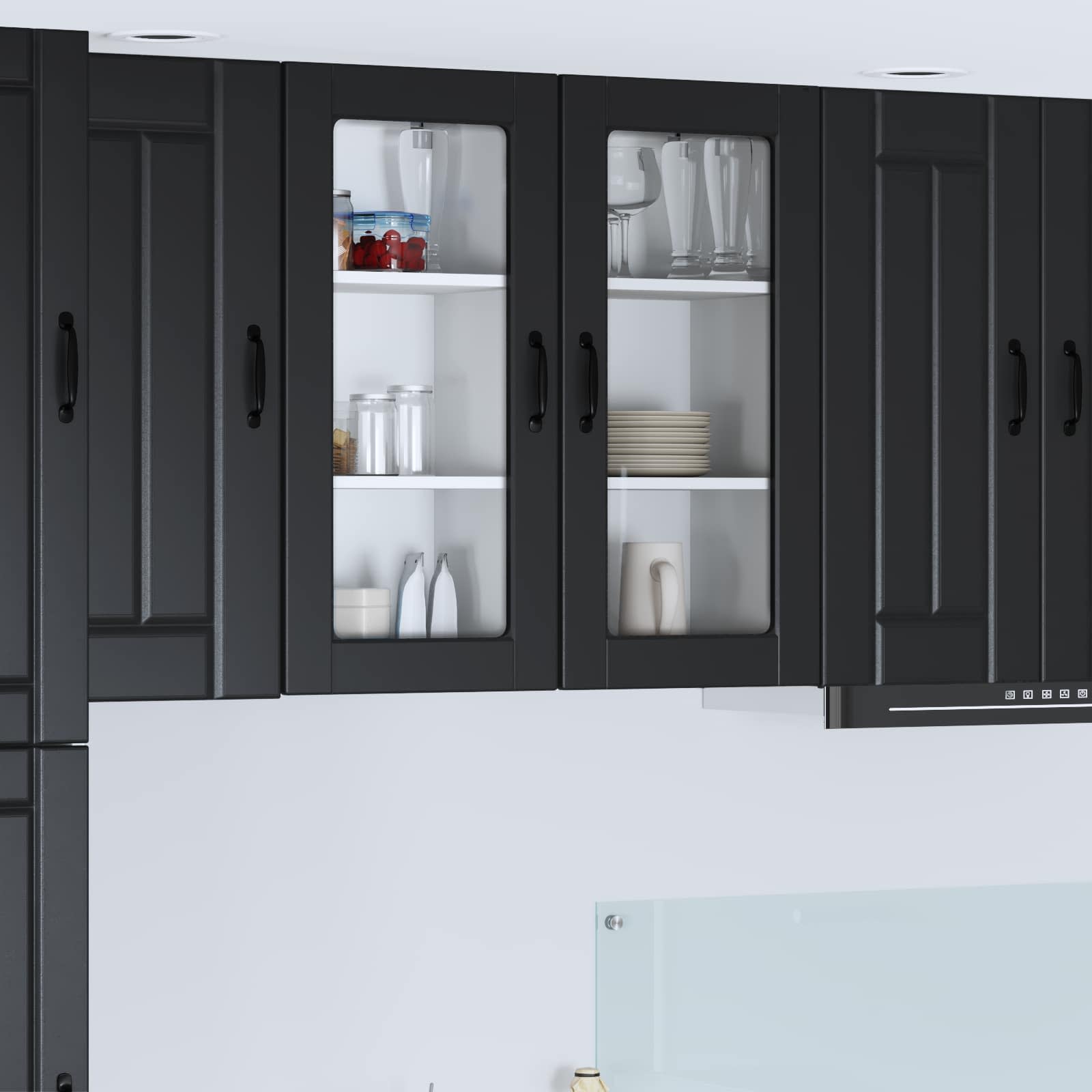 Mobile da cucina 2 pz-Set di 2 Armadio da cucina Nero 40 x 31 x 80 cm Legno multistrato 244930