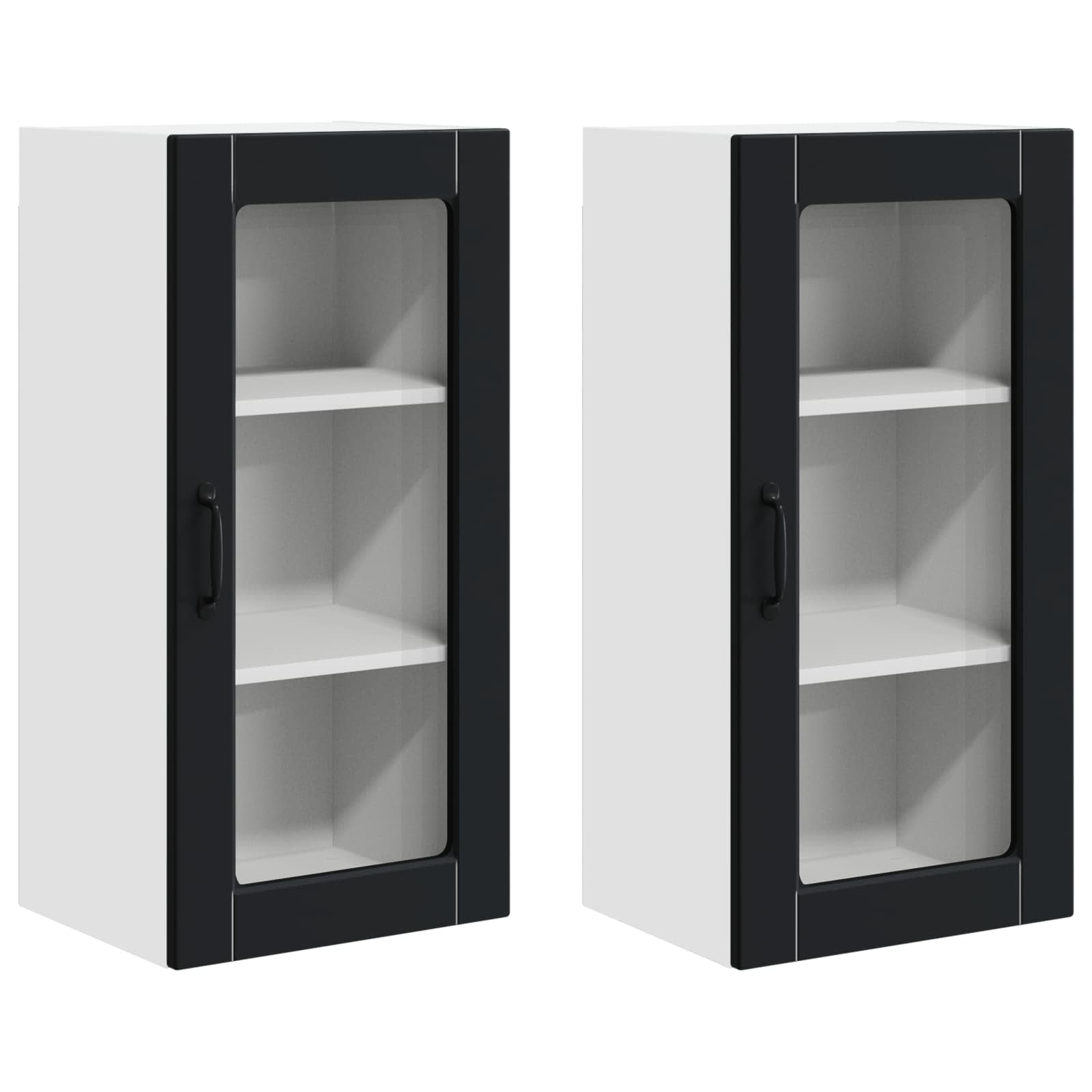 Mobile da cucina 2 pz-Set di 2 Armadio da cucina Nero 40 x 31 x 80 cm Legno multistrato 244930