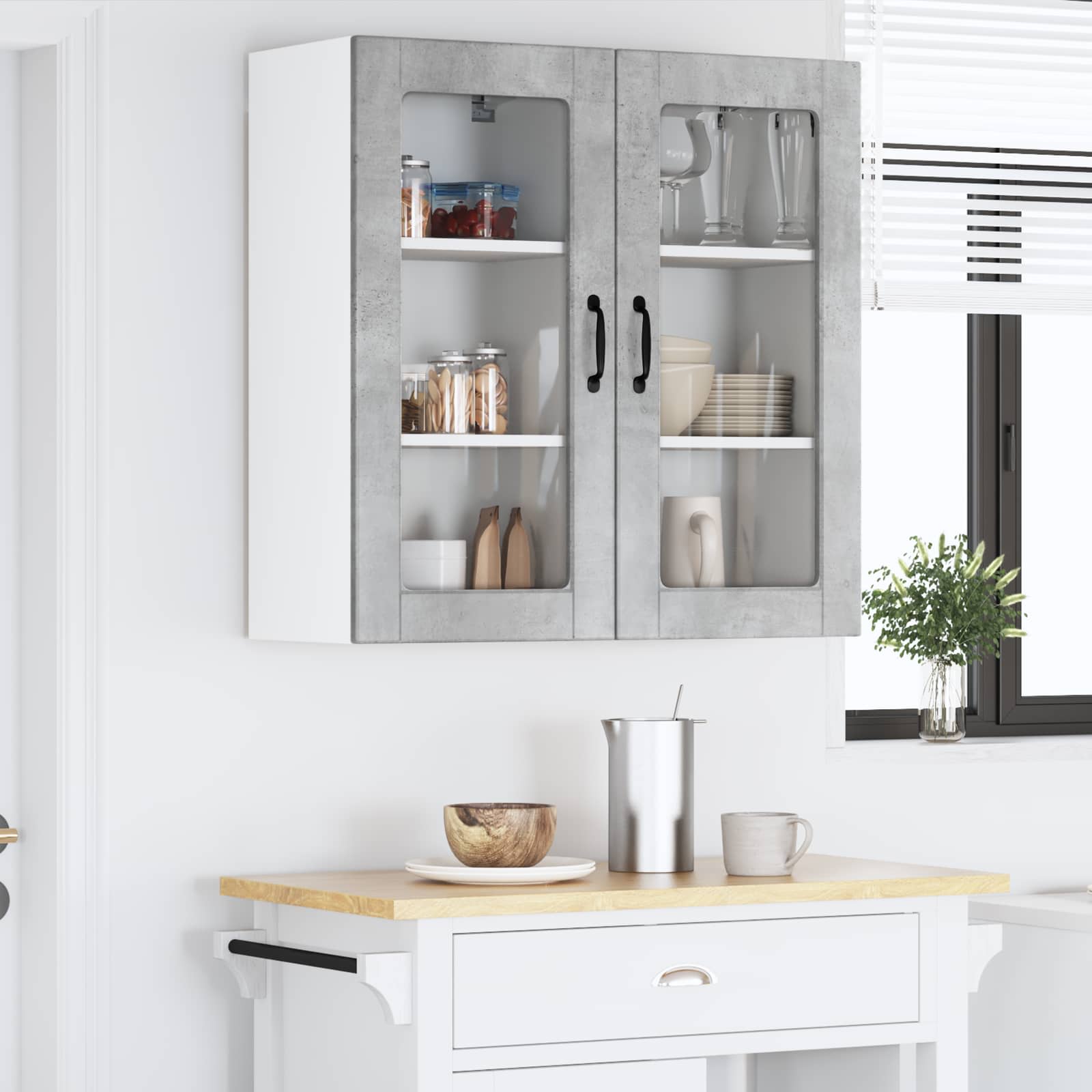 Mobile da cucina 2 pcs Grigio cemento 40 x 31 x 80 cm 884992