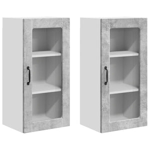 Mobile da cucina 2 pz-Set di 2 Armadio da cucina Grigio cemento 40 x 31 x 80 cm 248189