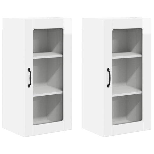 Mobile da cucina 2 pz-Set di 2 Armadio da cucina Bianco Lucido 40 x 31 x 80 cm 870342