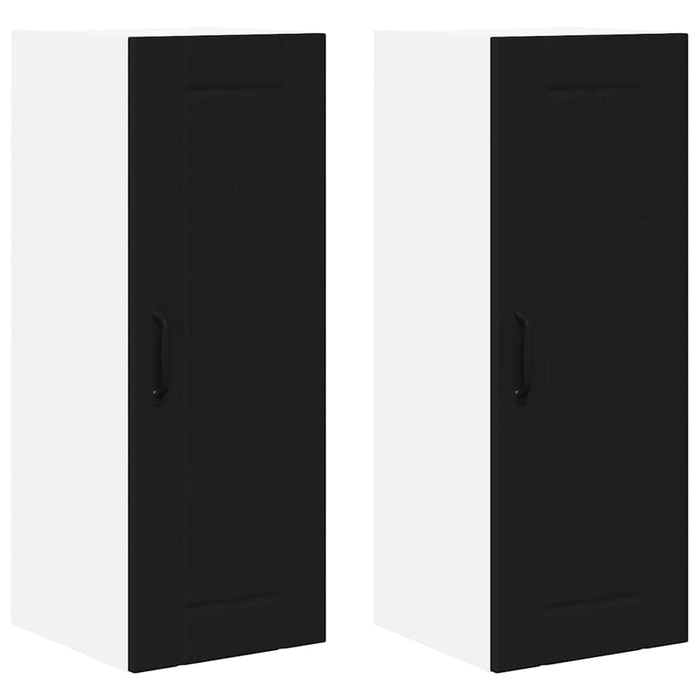 Mobile da cucina 2 pz-Set di 2 Armadio da cucina Nero 30 x 31 x 80 cm Legno multistrato 306857