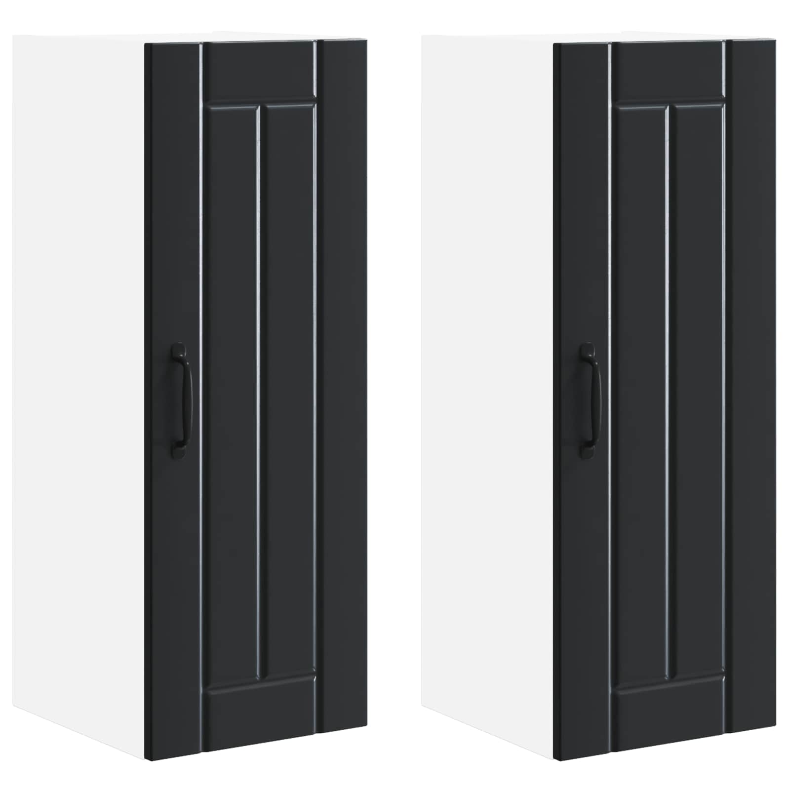 Mobile da cucina 2 pz-Set di 2 Armadio da cucina Nero 30 x 31 x 80 cm Legno multistrato 306857