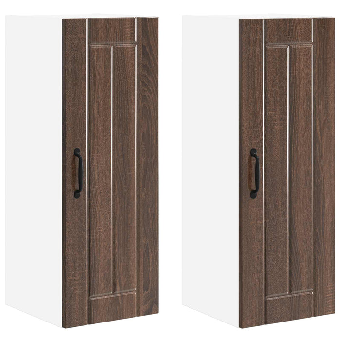 Mobile da cucina 2 pz-Set di 2 Armadio da cucina Rovere Marrone 30 x 31 x 80 cm 742088