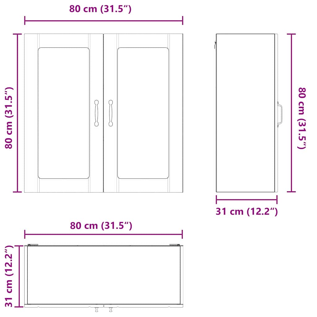 Mobile da cucina-Armadio da cucina Rovere Marrone 80 x 31 x 80 cm 625183