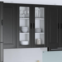 Pensile cucina-Mobile Cucina da Parete Nero 80 x 31 x 100 cm Legno multistrato